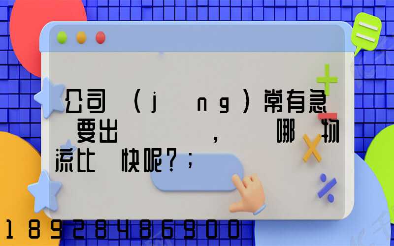 公司經(jīng)常有急貨要出，請問哪個物流比較快呢？